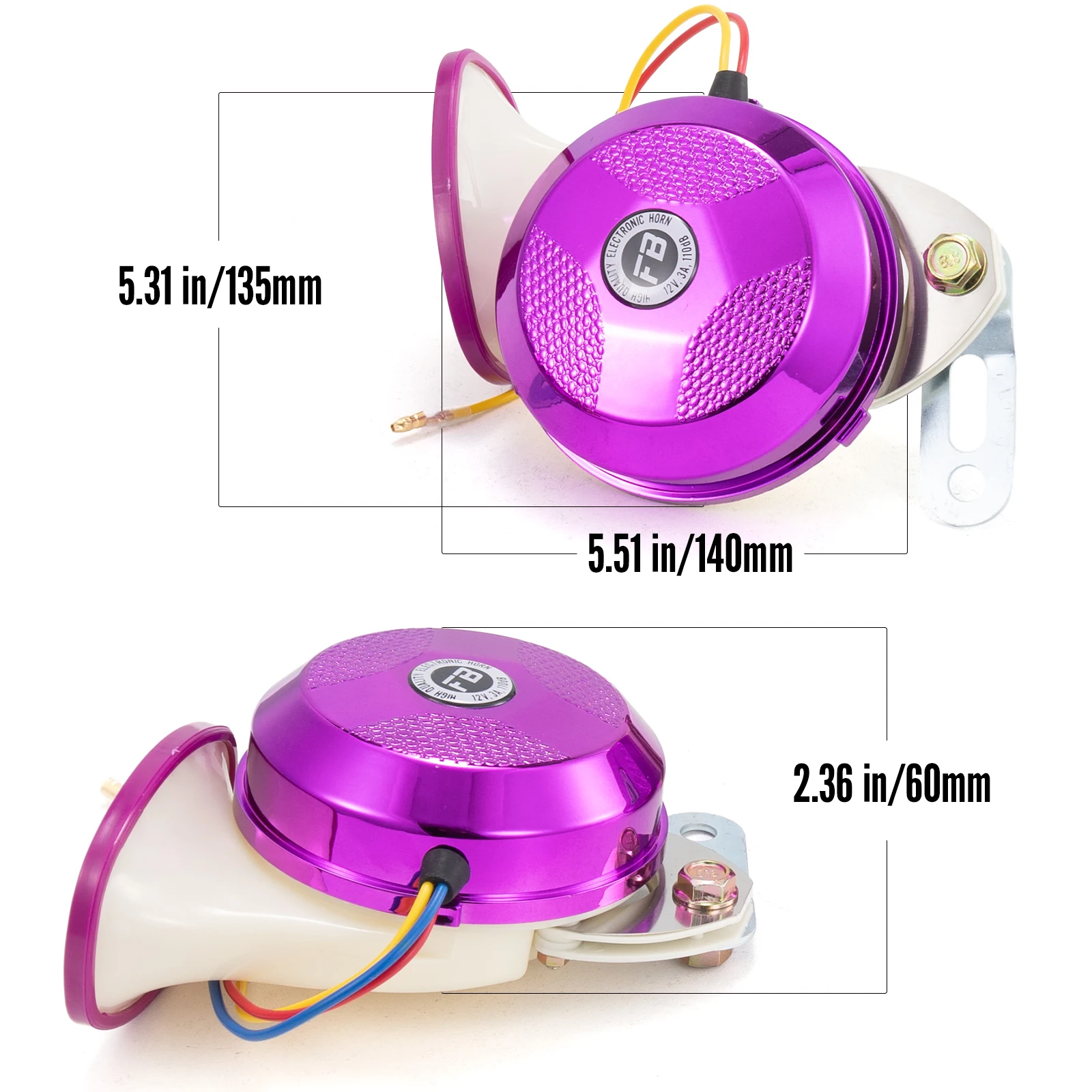 FARBIN 트럭 오토바이 자동차 액세서리용 방수 경적, 120db 달팽이 에어혼, 12V, 매우 큰 6 톤, 2 개/키트