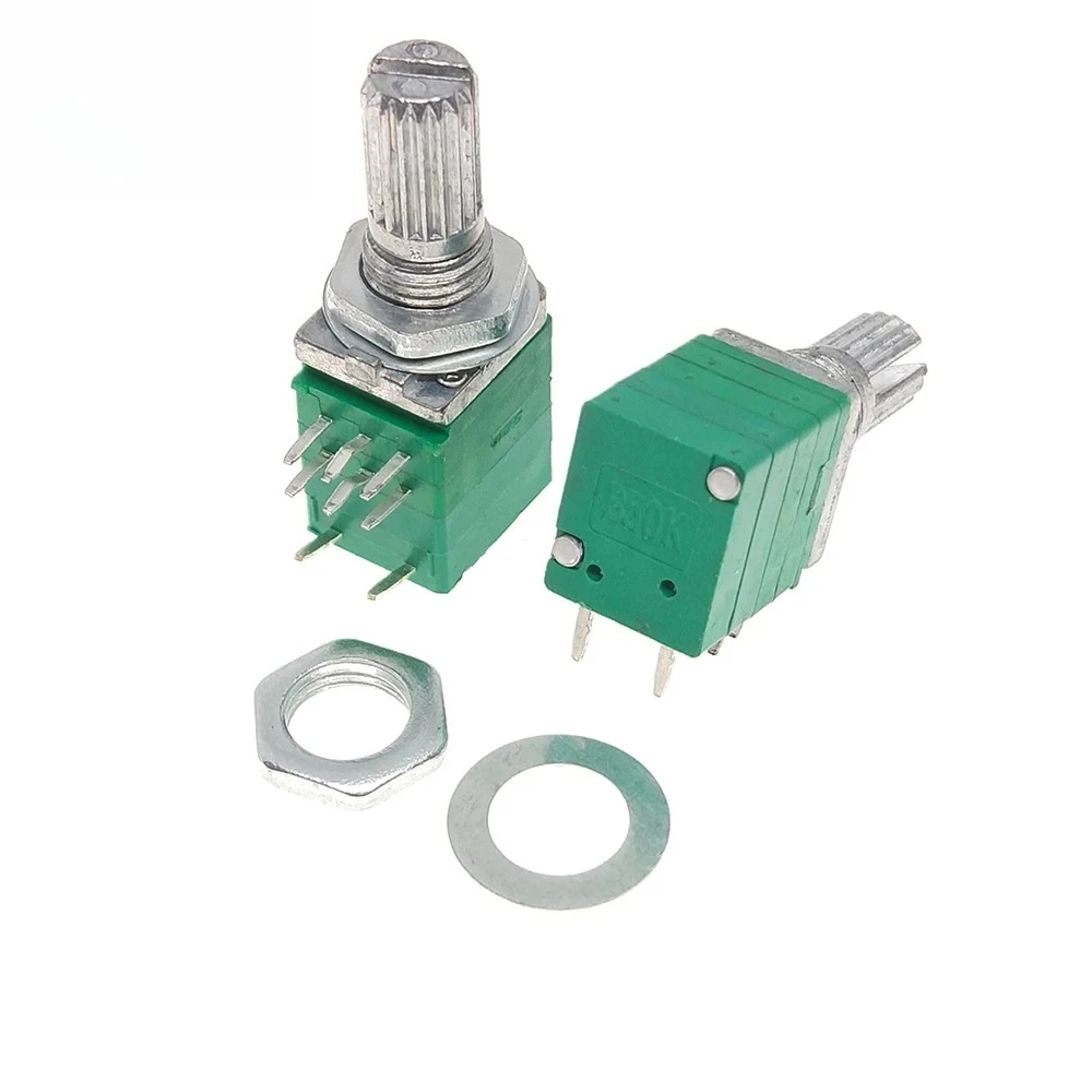 5PCS RK097N Dual 8 Pin Potentiometer 15mm Shaft B10K B5K B20K B50K B100K for Audio Amplifier Sealed Potentiometers Resistor