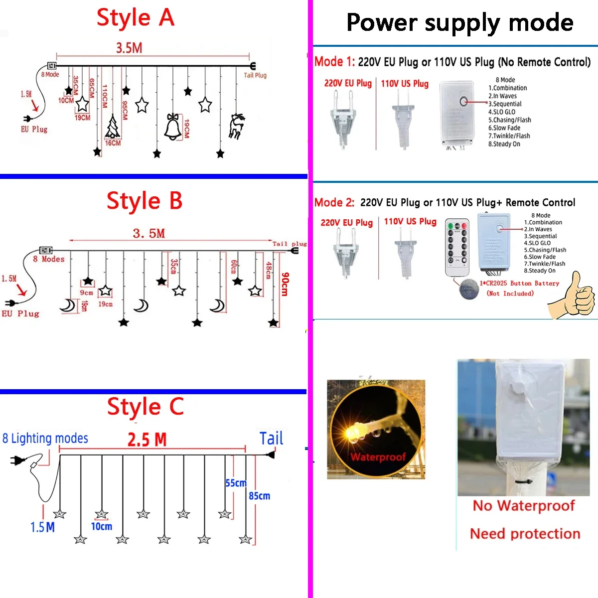 ضوء سلسلة جارلاند نجمة قمر