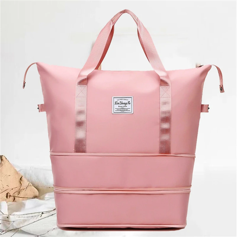 Travel Bags Women Shoulder Bag Double Zipper Expansion Large