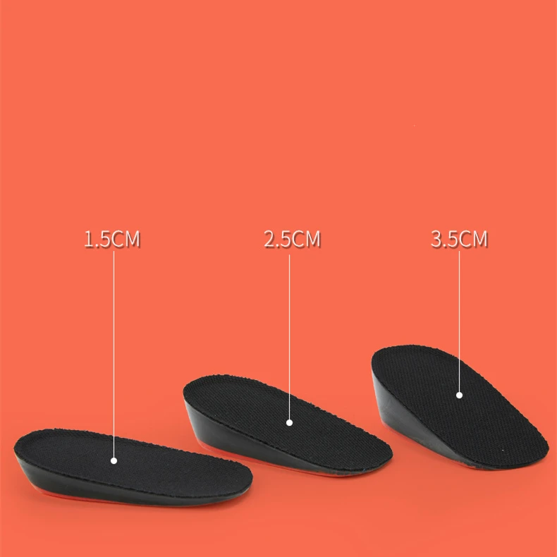 1 Pair Soft PU taller height Insoles For Heel Spurs Pain Foot cushion Foot Massagers Care Half Heel Insole Pad Height Increase