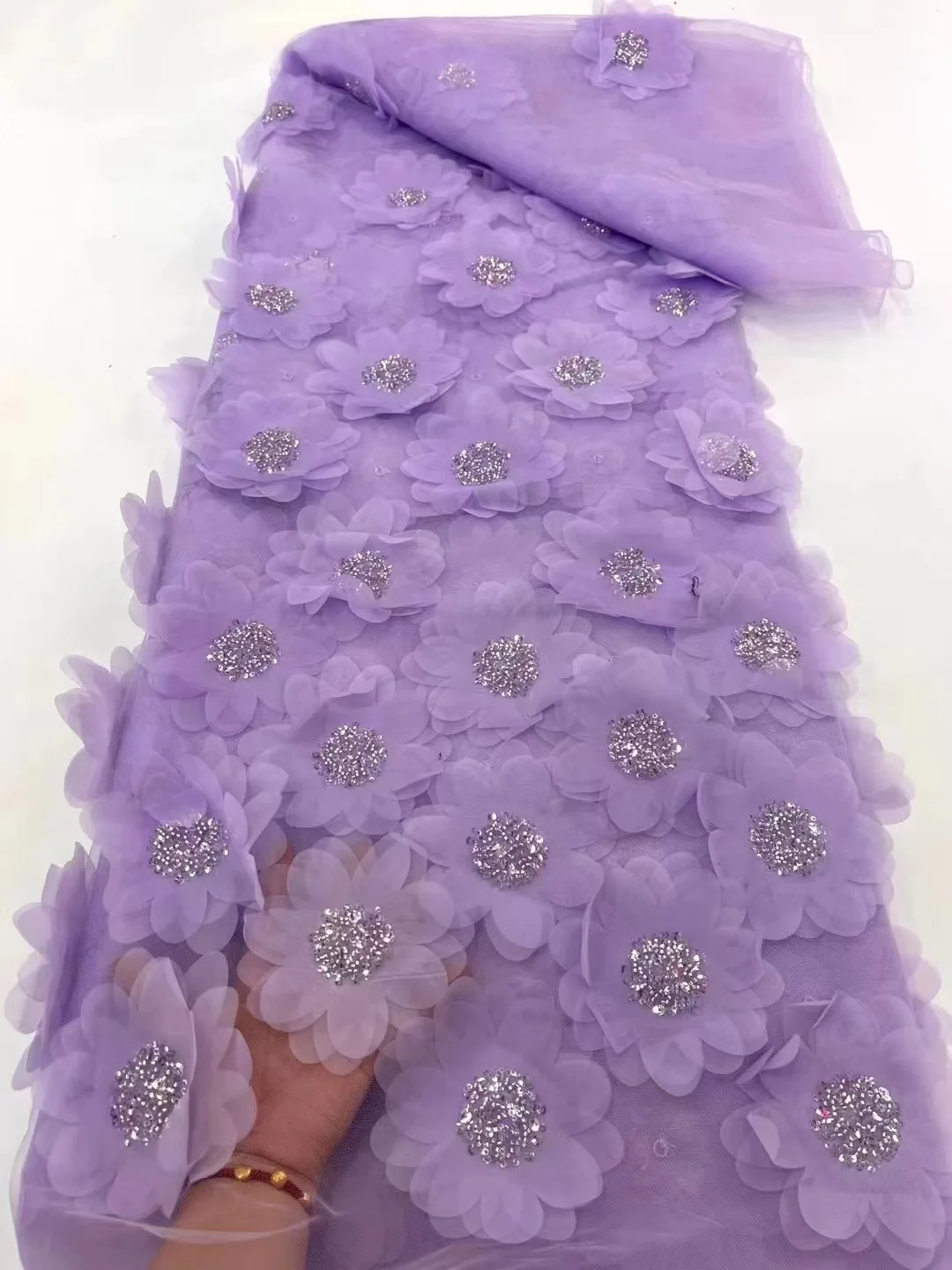 

Африканские бусины, тюль для жениха, кружевная ткань 2024, высокое качество, 3D цветочные блестки, вышивка, французское Тюлевое кружево для нигерийского женского платья