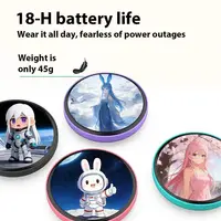 Écran tactile électronique de 2,36 pouces, badge électronique, affichage d'images dynamiques, broche, bouton LED, cadeaux cyber dynamiques de collection 1