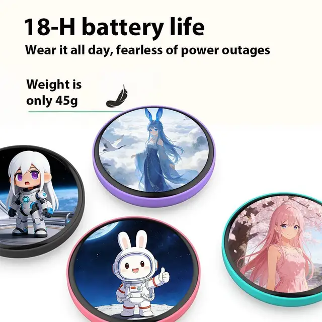 Écran tactile électronique de 2,36 pouces, badge électronique, affichage d'images dynamiques, broche, bouton LED, cadeaux cyber dynamiques de collection 1