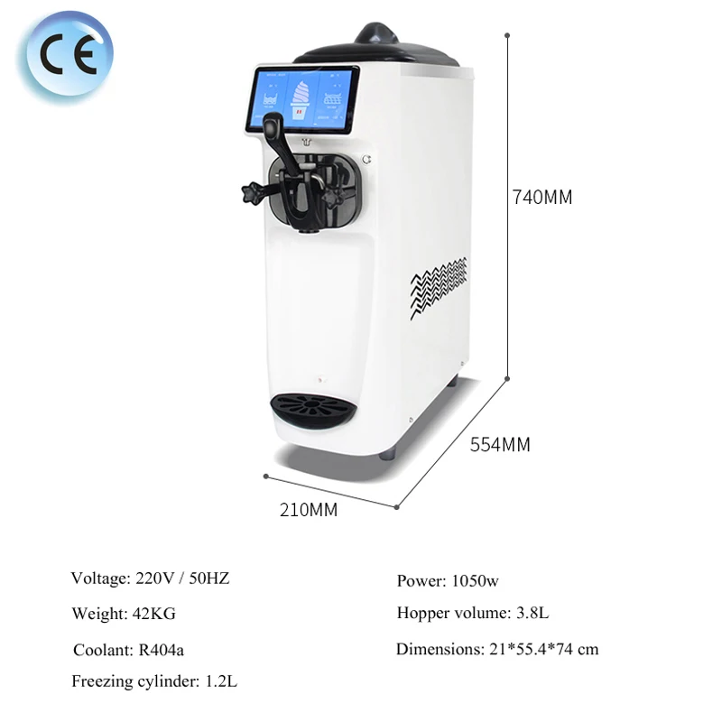 Commercial Ice Cream Maker Desktop Small Frozen Ice Cream Machine 6