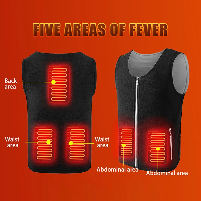 Heated Jacket 5 Ares Smart Electric Heating Vest USB Charging For Men Women Camping Traveling Outdoor Winter Body Warm