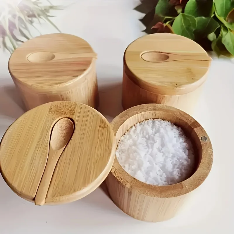 Creative Salt Cellar with Lid – Kitchen Spice Storage 1