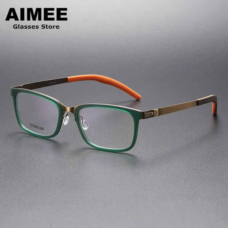 

Germany Designer Men's Square Business Eyeglasses Titanium Ultralight Prescription Glasses Frame Women Myopia Reading Eyewear