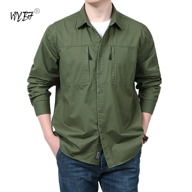 2024 Spring And Autumn Season Tactical Shirts Men's Lightweight Long Sleeved Multi Pocket Shirts Hiking Fishing Shirts