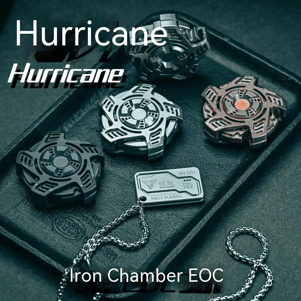 

ACEdc Iron Room EDC Hurricane Linkage Fingertip Gyro Black Technology Finger Decompression Toys Tide Play Push Card Snap Coin