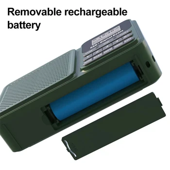 FM Radio Bluetooth-Compatible Solar Powered/Rechargable Emergency Radio Receiver Supports U Disk TF Card MP3 Play LCD Display 6