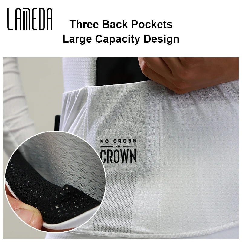 LAMEDA Cycling Jersey Men Breathable Bike Jersey Short Sleeved Quick-dry Reflective Bicycle Biking Clothing with 3 Rear Pockets