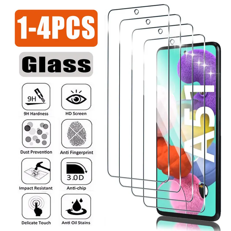 

1-4PCS Tempered Glass for Samsung Galaxy A54 A34 A24 A14 A04 A13 A23 A43 A53 A02 A12 A22 A32 Screen Protector Protective Film