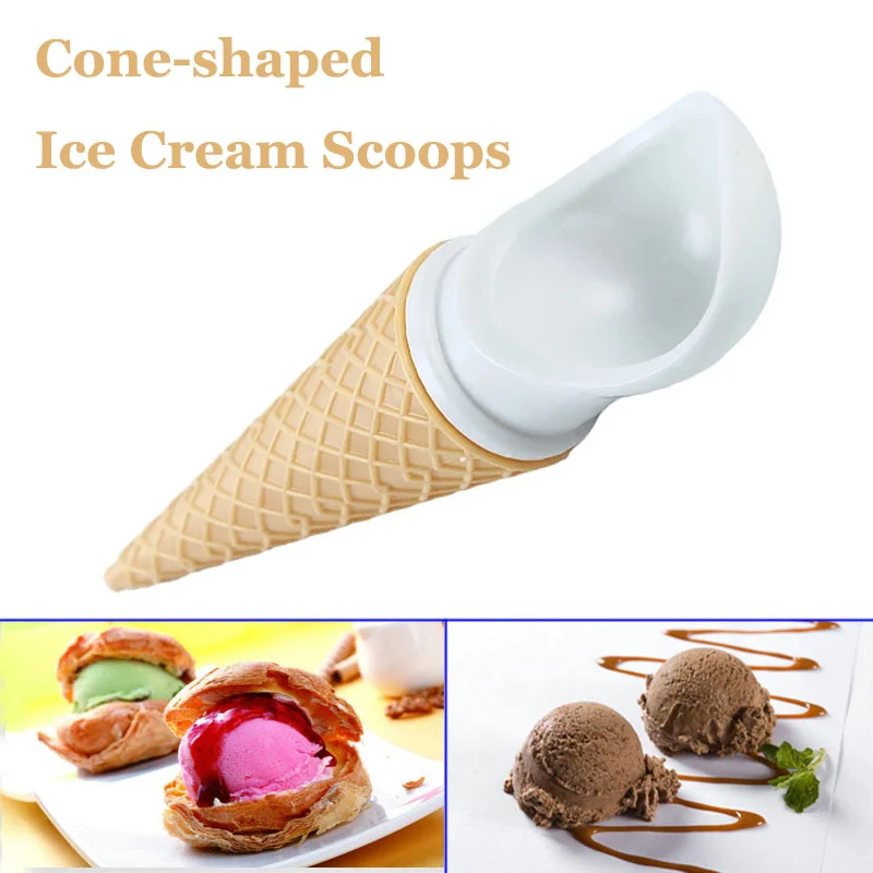 Ice Cream Scoop Cone-shaped No-Slip Handle Frozen Yogurt Melons Baller Maker Fruit Cookies Doughs Ball Tool Kitchen Accessories