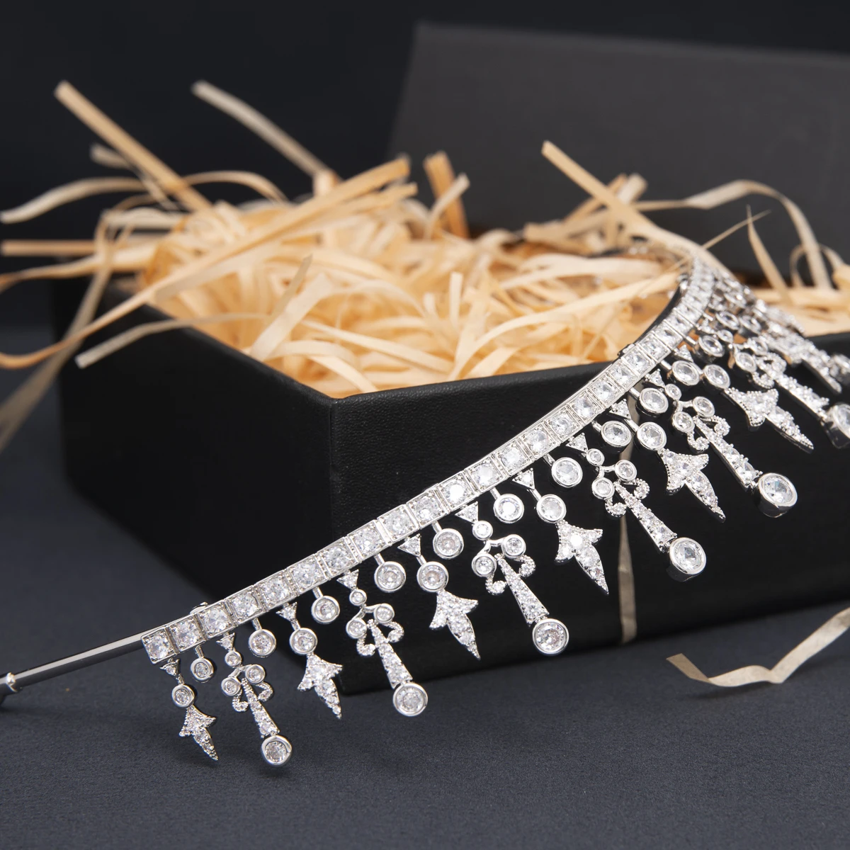 SEPBRIDALS Cubic Zirconia Royal Replica Tiara for Wedding,Crystal Princess Tiaras Diadem for Girl,Prom,Party Head Jewelry