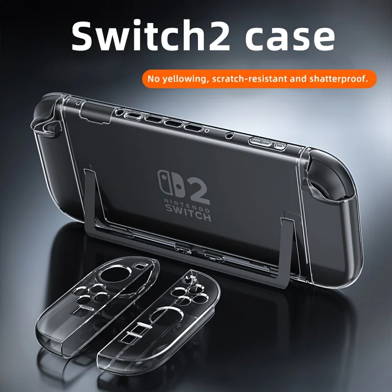 Adequado para nintendo switch 2 capa protetora cristalina, conjunto completo de acessórios de concha rígida anti-queda com joystick removível