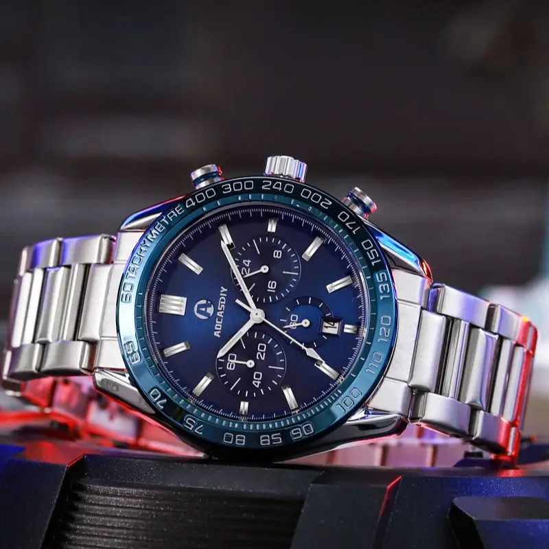 Top Brand Watches Luxury Leisure Watches Multi-Function Timing Silicone Strap Date Night Light Waterproof Sports Men Watch Male