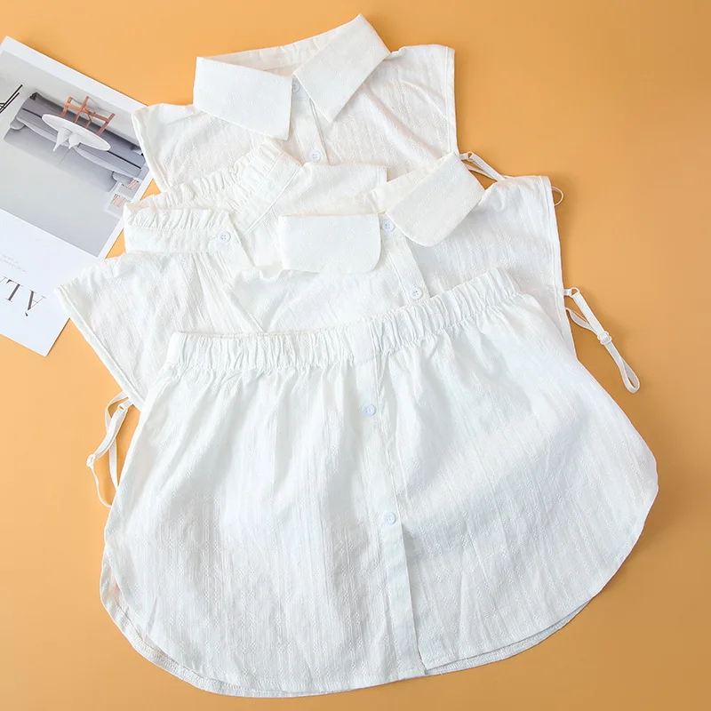 

Women White Fake Collar Set Shirt Fake Collar+ Fake Skirt Women's Detachable Underskirt False Collar Skirt Extender Decor