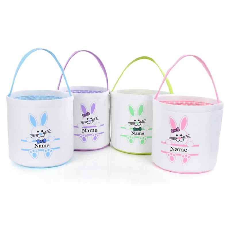 Easter Halloween Ebay Bunny Bucket Personalizzato Ricamato Nome Borsa Portatile Borsa Di Immagazzinaggio Sacchetto Di Caramelle