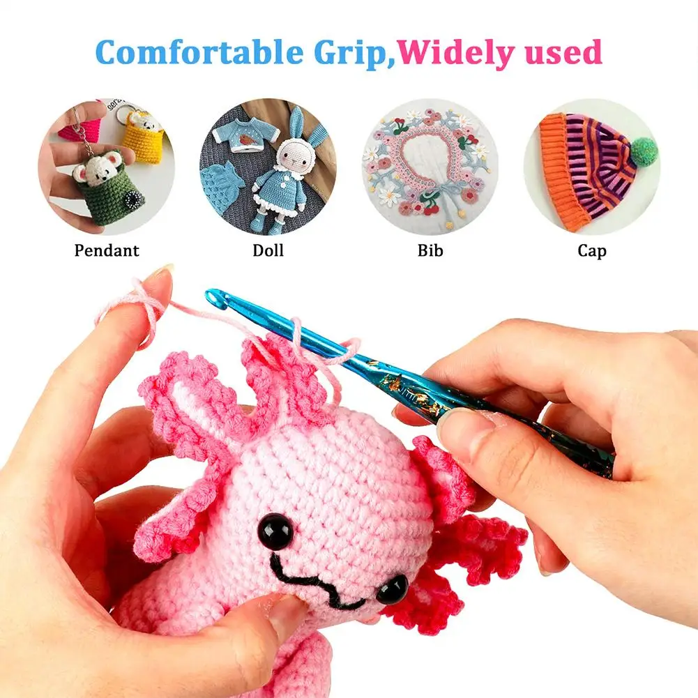 1pcs New Drip Glue Crochet Hook 2.0-6.0mm Aluminum Crochet Needles Ergonomic Knitting Crochet Set DIY Yarns Weave Needles