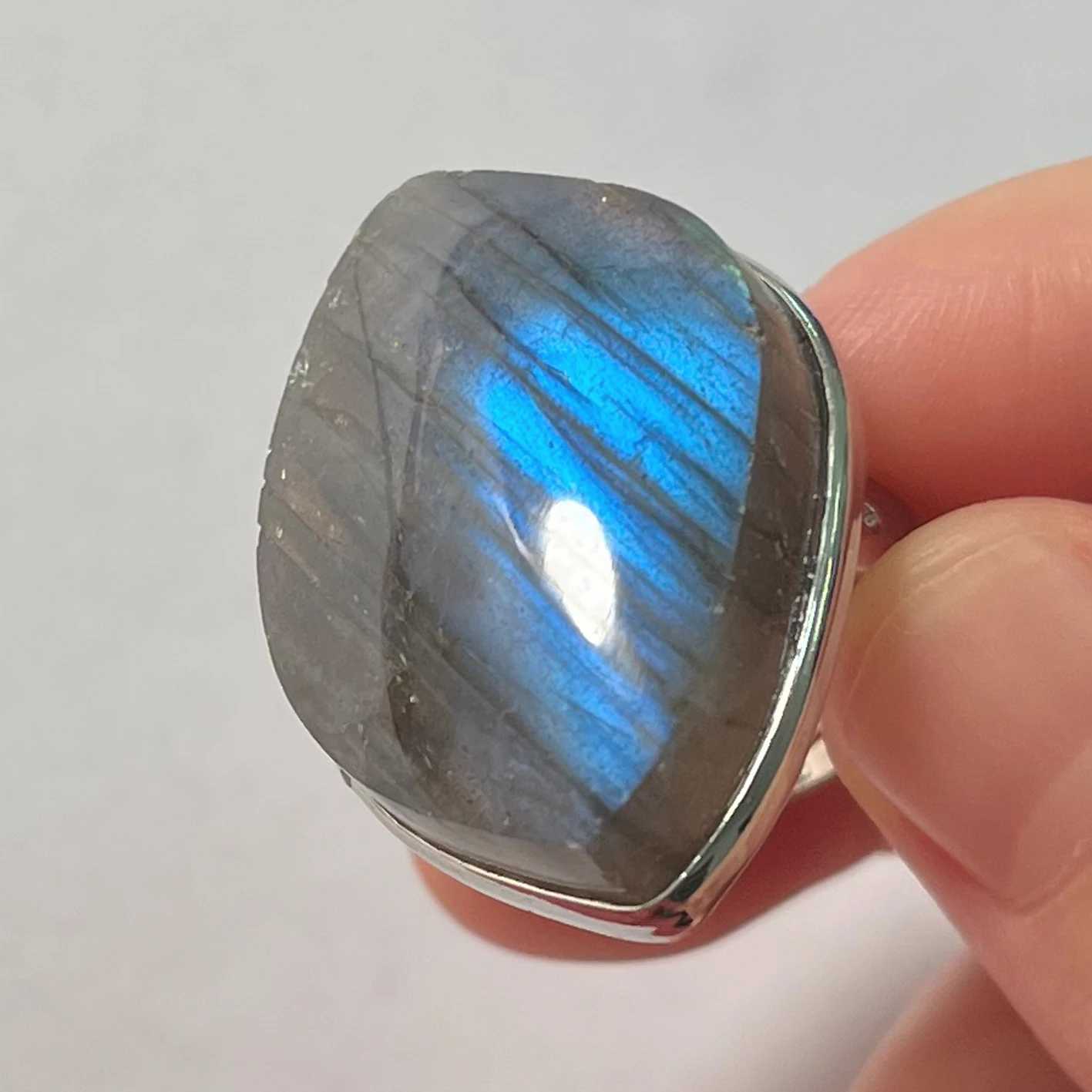 Adjustable Ring for Women Men Round Circle Irregular Shape Bead Natural Stone Labradorite Finger Ring finger ring,adjustable rings 1Pcs