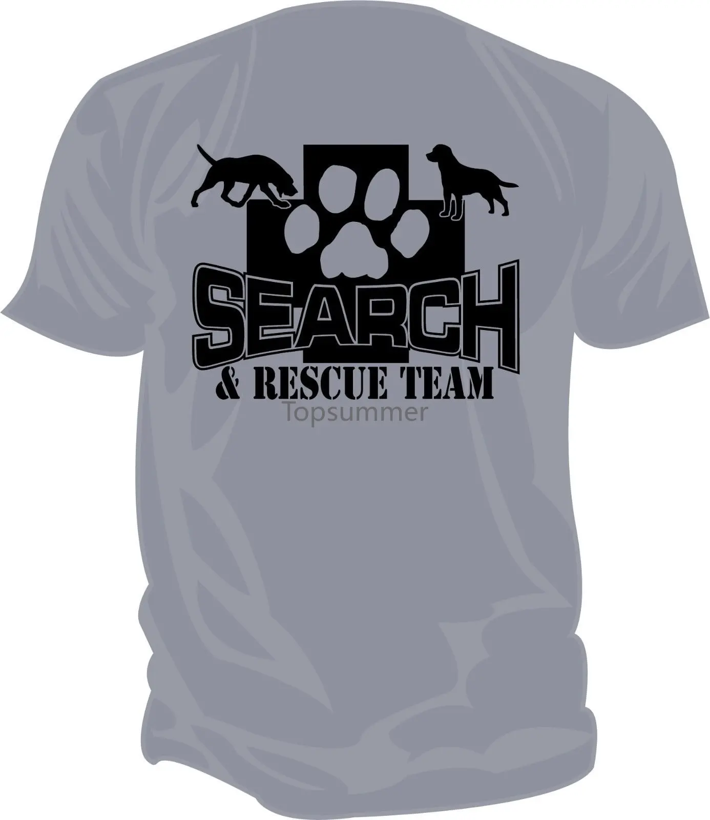 2019 New Fashion Casual Men T-Shirt Sar Search & Rescue: K9 Search Team Screen Printed T-Shirt Athletics Grey