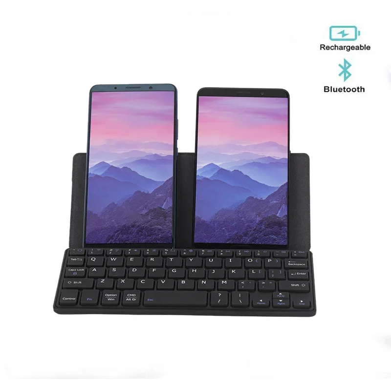 thumbnail image 1 of Teclado plegable para teléfono JOMAA, teclado portátil recargable, teclado inalámbrico Bluetooth plegable con soporte, 1 of 5