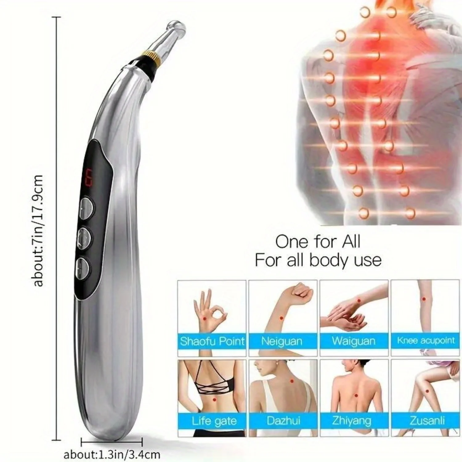 1pc Electronic Acupuncture Pen Heal Massage Pen Body Massager Pain Relief Therapy Tool for Relaxation and Wellness