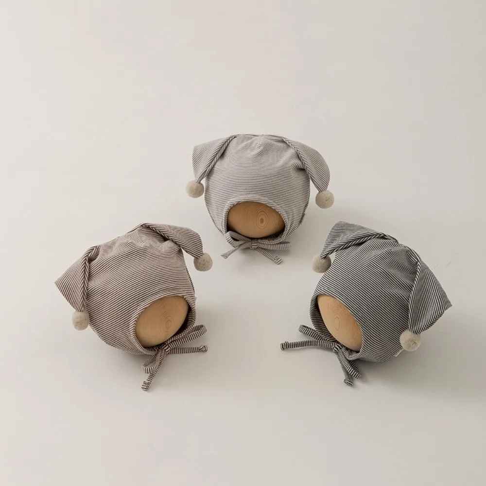 Korean Cute Baby Fetal Cap Soft Tie Strap Newborn Beanie Hat Cat Ear Sweet Infant Bonnet Hat Boys Girls