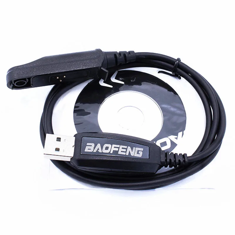 Baofeng UV-9R Plus Pro Waterproof Radio USB Programming Cable w/ CD Driver for UV9R Plus ERA BF-A58 BF-9700 GT-3WP Walkie Talkie ip57 waterproof radio ptt mic headset covert acoustic tube in ear earphone for baofeng uv 9r plus bf a58 bf 9700 walkie talkie