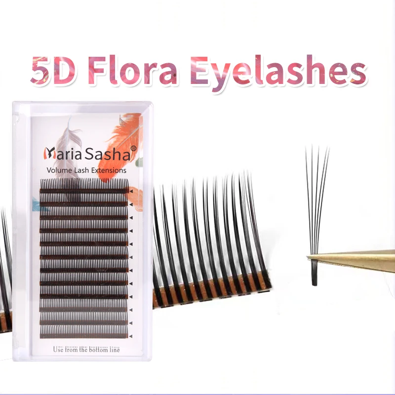 

MARIA 5D Flora Lashes Easy Fan Eyelash Extensions Wholesales Premade Volume 12 Rows W Style Natural Soft Private Logo