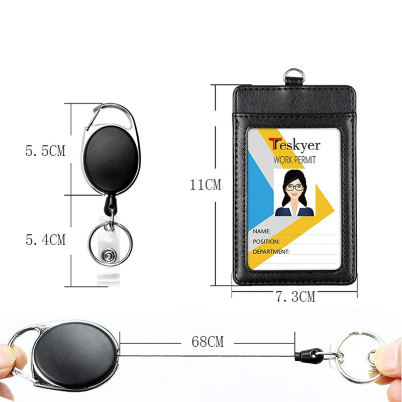 Teskyer Professional Retractable ID Card Badge Holder Reel with