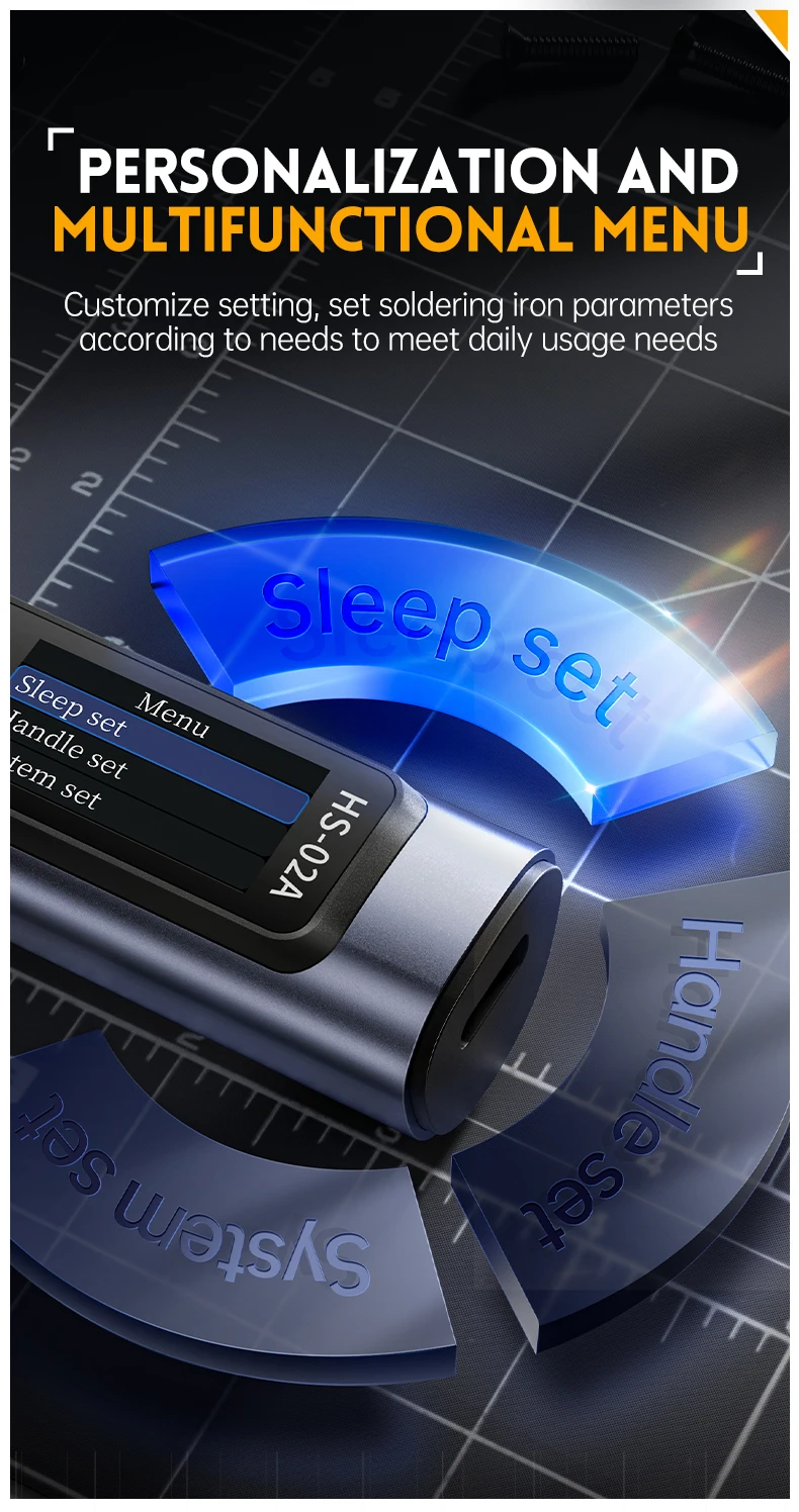 HS-02A HS-02B Intelligent Electric Soldering Iron 24V 100-450 ℃ Welding Material