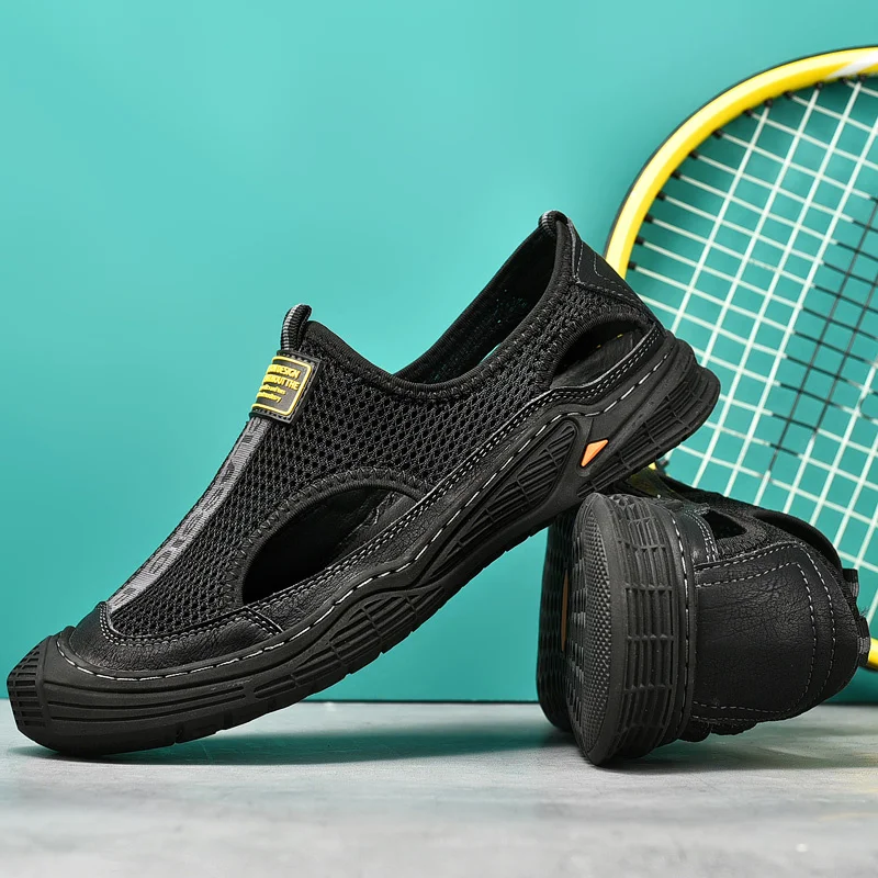 Vīriešu pārgājienu sandales ērtas ikdienas, elpojošas, neslīdošas sporta sandales āra sportam vasaras sporta āra sandales_voghion.com