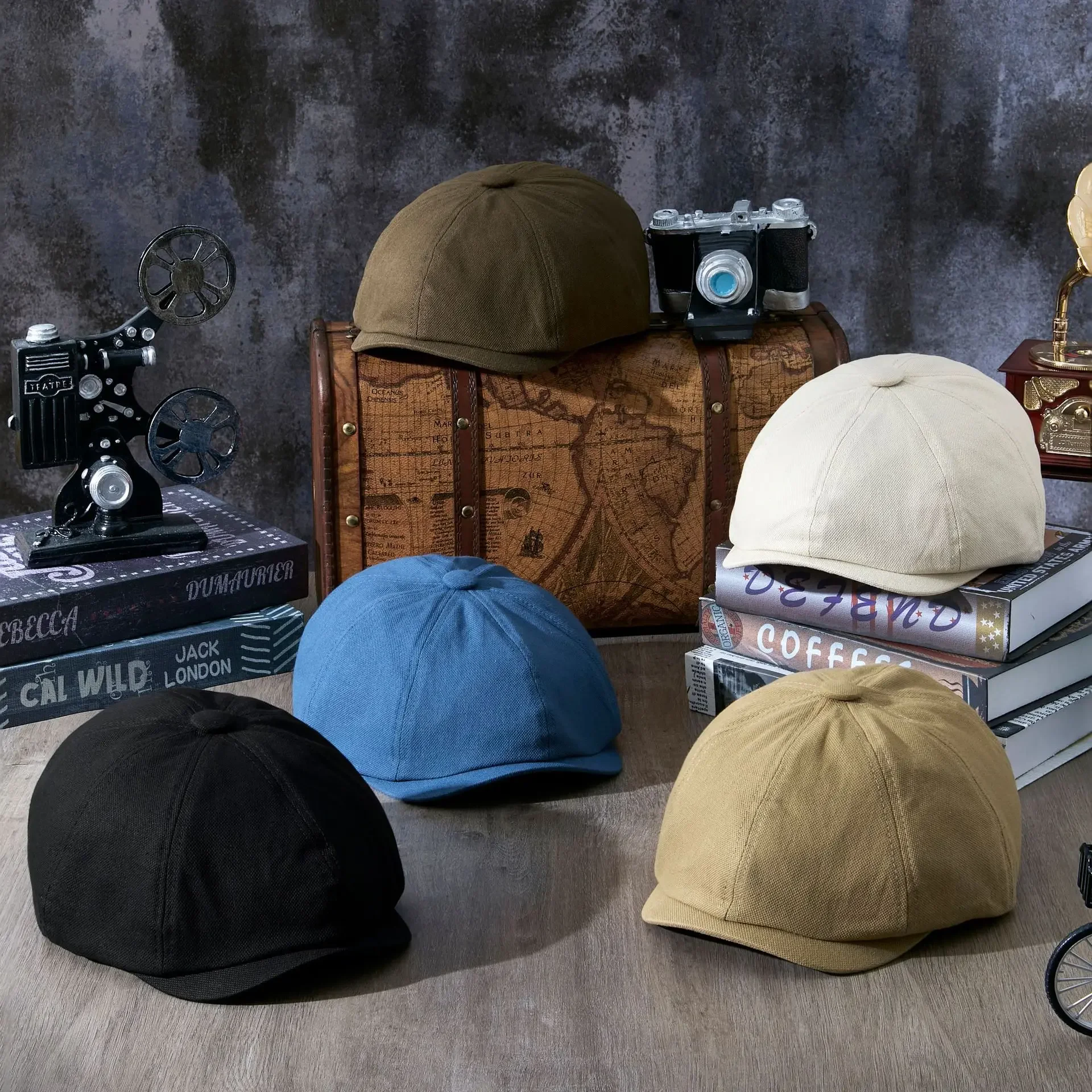 

Autumn and winter new beret Korean version duck tongue forward hat male shade breathable British retro painter hat