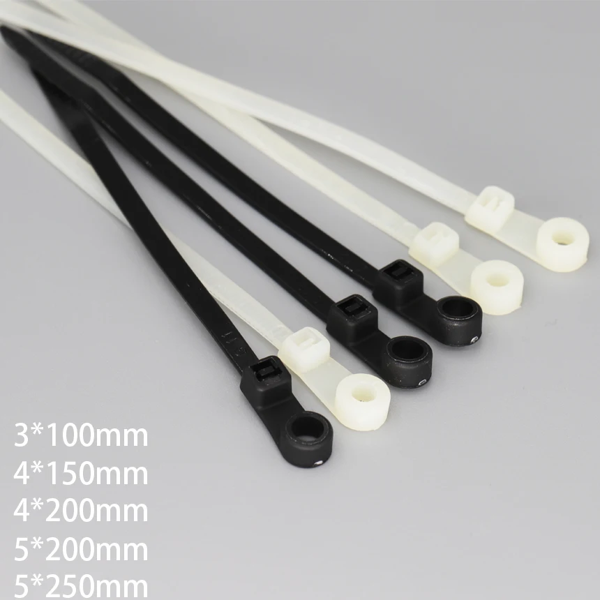100Pcs 3/4/5*100/150/200/250mm Plastic Nylon 케이블타이 Screw