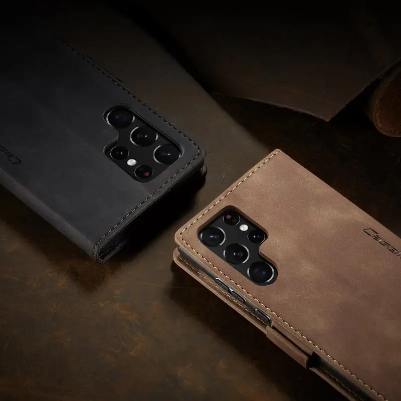 Case For Samsung Galaxy S22 Ultra Luxury High Quality Matte Magnetic Flip Leather Wallet Phone Cover For Samsung S 22 S22 Ultra