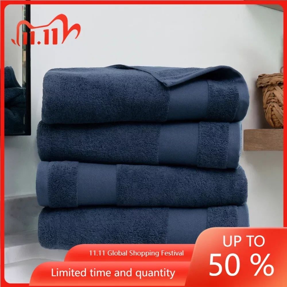 

4 Piece Farmhouse Cotton Bath Towel Set Quick Drying Microfiber Towels Bathroom Set Luxury Bed Bath and Table Sauna Tapices Spa
