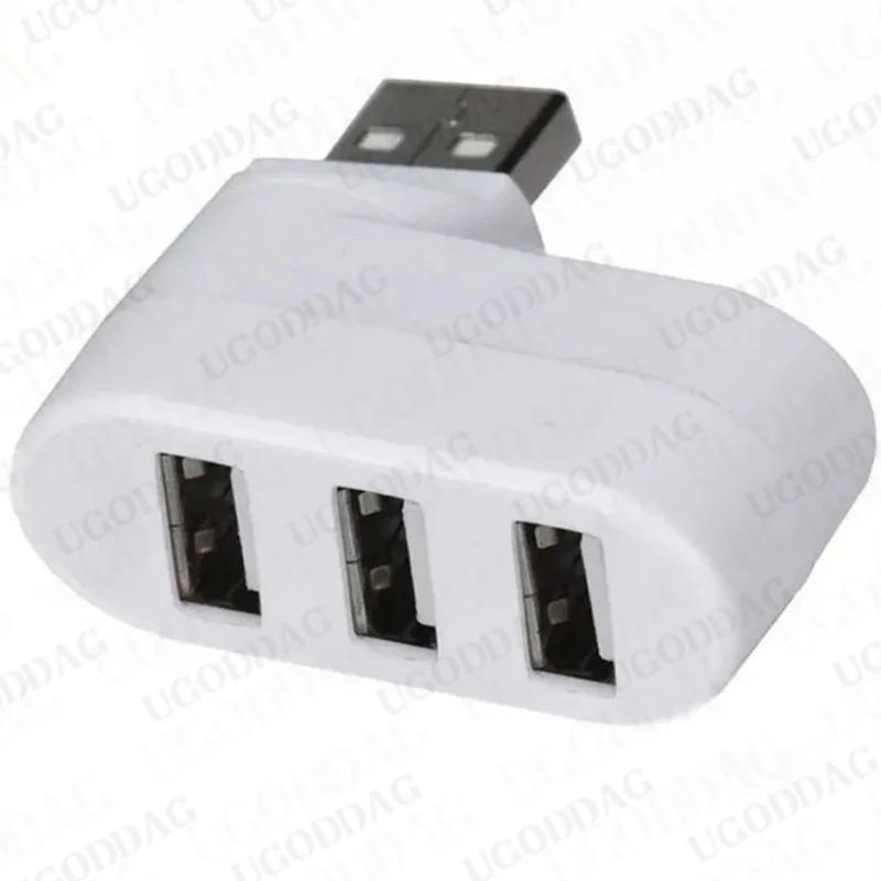 Rotierender HUB-Splitter, 3 Anschlüsse, USB 2.0 für PC, Laptop, Notebook, Erweiterung, 180-Grad-Drehung, Splitter, Adapter, Zubehör