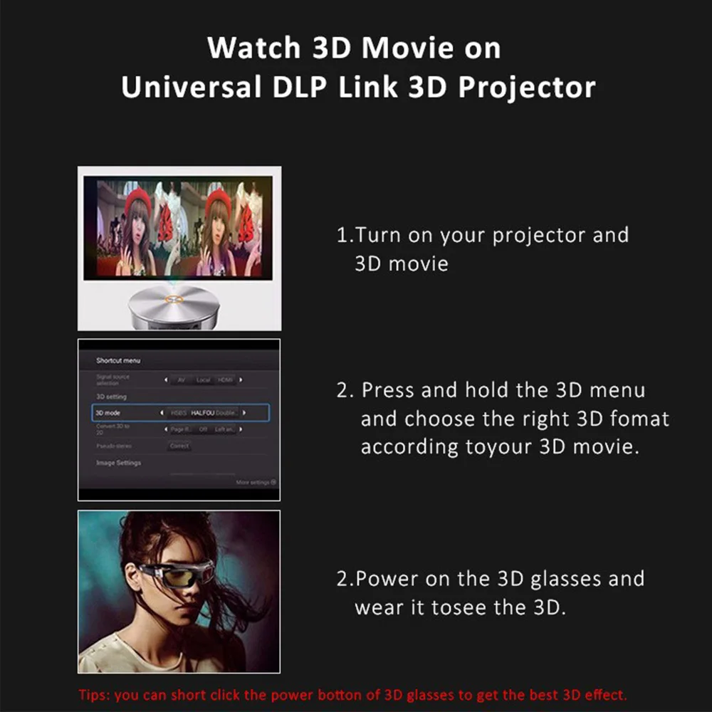Active Shutter 3d Glasses For Dlp Projectors Usb Rechargeable_voghion.com
