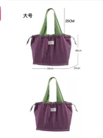 Sacs à bandoulière pliables écologiques, sac d'épicerie réutilisable pour femmes, sac de courses pliable de grande capacité avec fermeture à cordon 6
