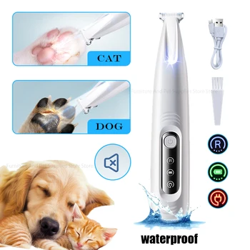Waterproof Dog Paw Trimmer with LED Light & Display – Pet Hair Clippers for Grooming 1