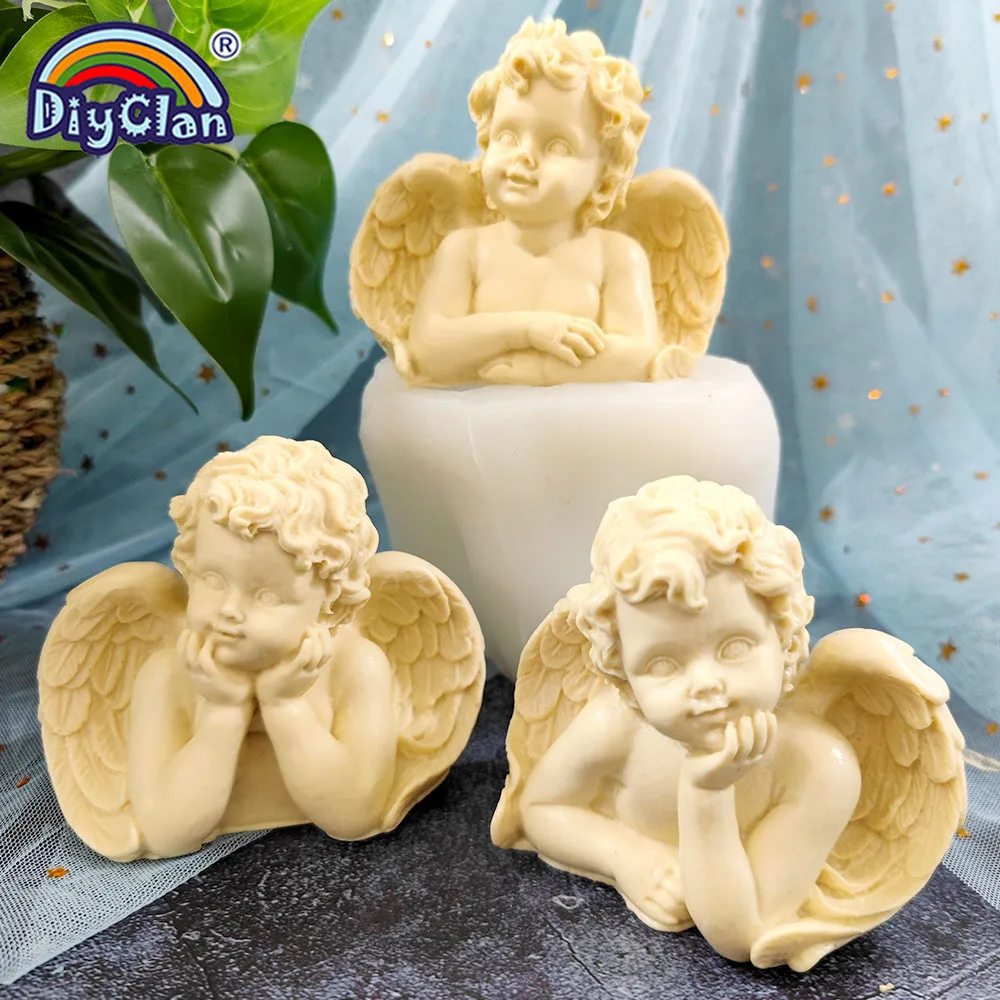 3D Angel Baby Model Silicone Mold DIY Handmade Candle Soap Resin Gypsum Mould Home Car Decoration Tools For Kitchen Baking