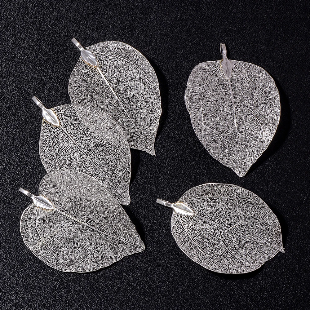 Mode Natürliche Echt Blatt Metall Anhänger Muticolor Feine Blätter Charms Für Hochzeit Schmuck Machen Ohrringe Halskette DIY 5 stücke – Detail 23