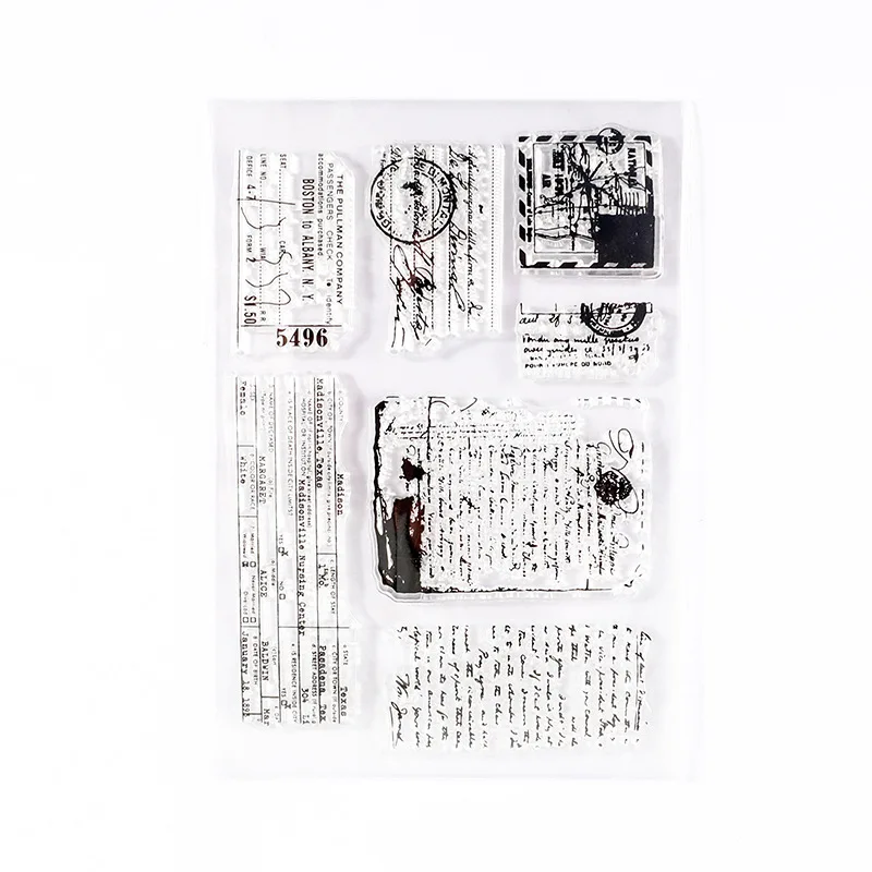 15 Style Retro Sentiment Transparent Clear Silicone Stamp DIY Scrapbooking Embossing Decoration Album Card Rubber Stamp 11x16cm 