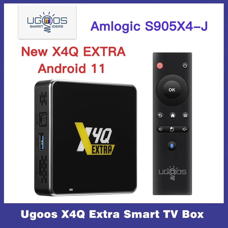 

Newest Ugoos X4Q Extra Smart TV Box Android 11 Amlogic S905X4-J 4GB 128GB 2.4G/5G Wifi BT5.0 4K Set Top Box Support Dolby Vison