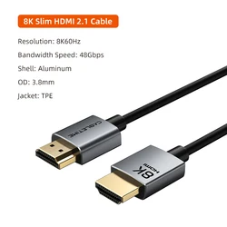 Ultra HD Slim HDMI Cable with 8K Resolution and High - Speed Connectivity - 3m (8K Silm HDMI)