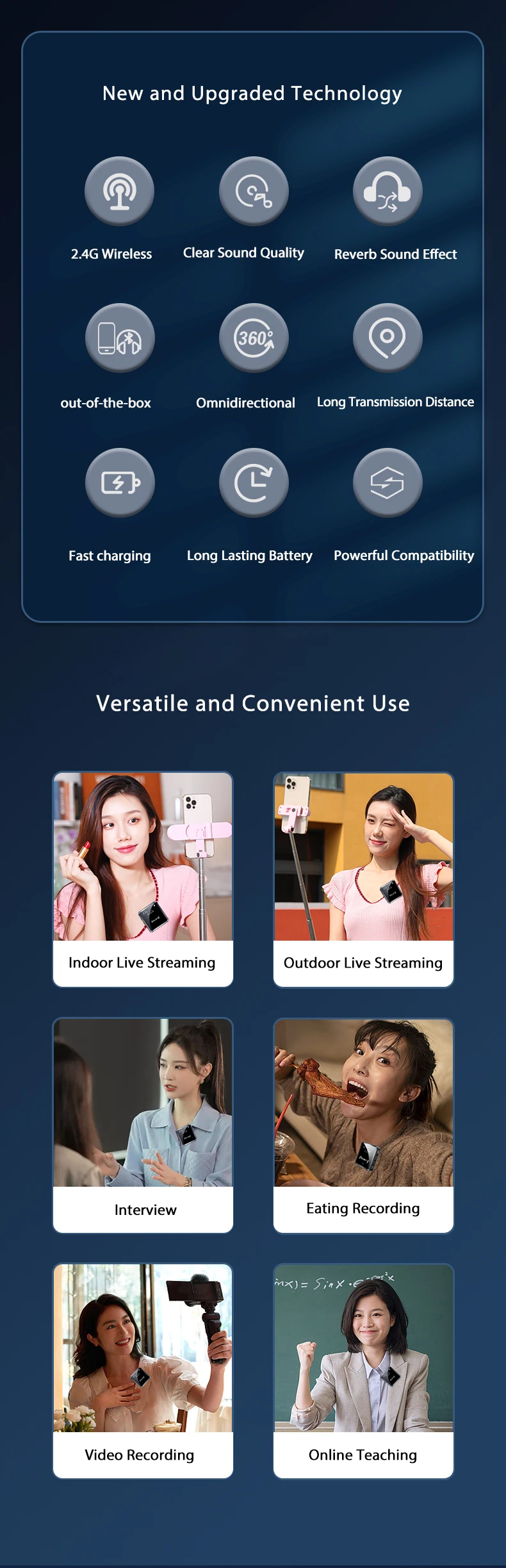 Baiwangli SX39 Dual Wireless Microphone description image 3