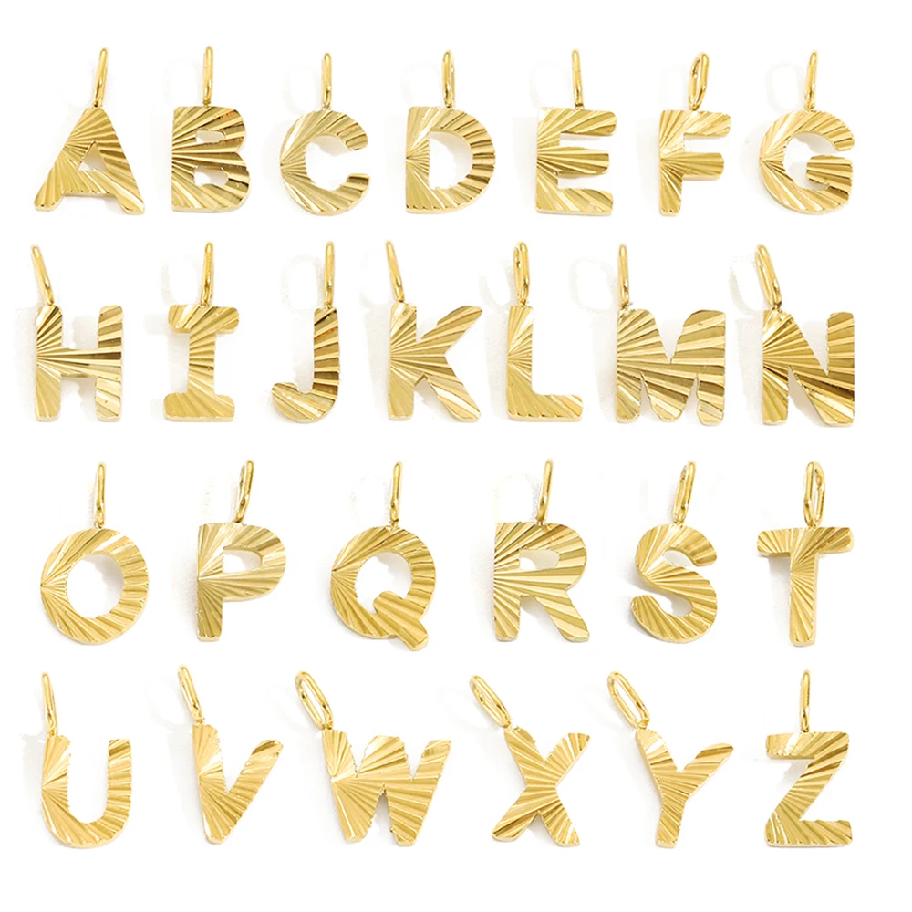 eManco 스테인레스 스틸 도매 꽃 알파벳 매력 목걸이 펜던트 이름 리플 알파벳-Freehip.co.kr