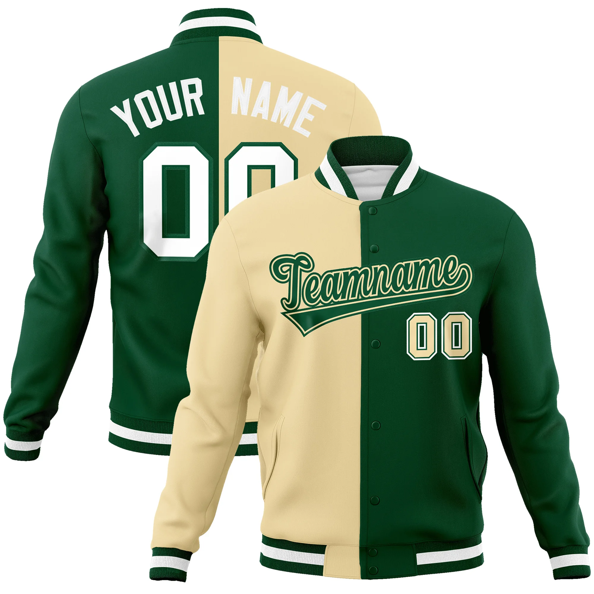 

Custom Baseball Jacket Split Jacket Personalized Stitched Letter Name Number Cotton Letterman Casual Coats For Men/Women/Youth